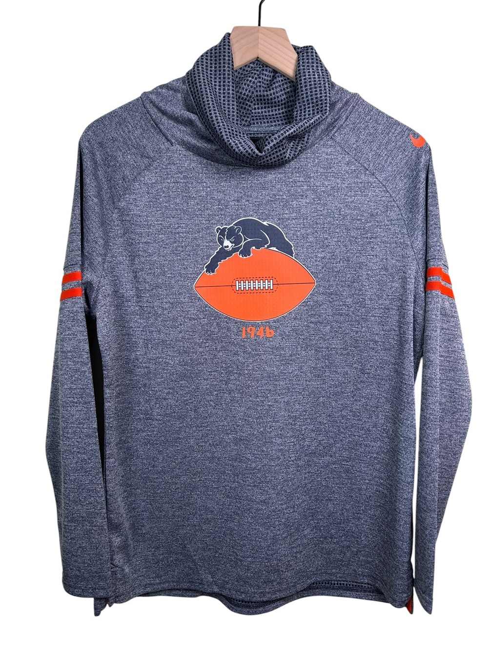 NIKE NFL Chicago Bears Dri-FIT Cowl Neck Pullover Women M 1946 Throwback
